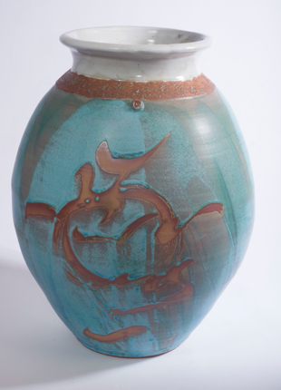Vase bleu mat